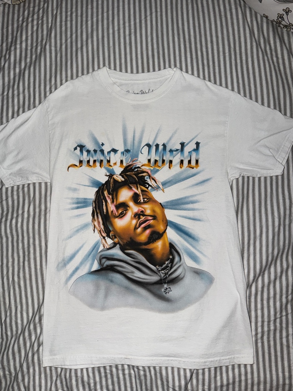 Juice WRLD White Graphic Short Sleeve Tee with Portrait Size Medium Unisex